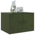 vidaXL Table basse vert olive 67x50x44 cm acier