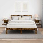 vidaXL Table de chevet 2 Pièces Chêne fumé 40 x 30 x 25 cm