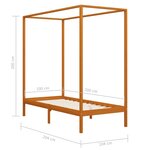 vidaXL Cadre de lit à baldaquin sans matelas bois massif 100x200 cm