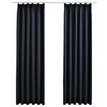 vidaXL Rideaux occultants avec crochets 2 Pièces Anthracite 140x225 cm