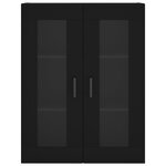 vidaXL Armoires murales 2 Pièces noir bois d'ingénierie