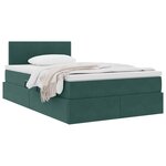 vidaXL Lit de Rangement avec matelas Vert foncé 120 x 200 cm Velours