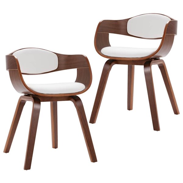 vidaXL Chaises à manger lot de 2 bois courbé et similicuir