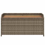 vidaXL Banc de rangement gris résine tressée et bois d'acacia