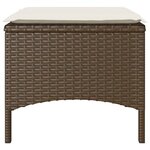 vidaXL Canapé de jardin 2 places avec table et tabourets marron rotin