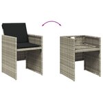 vidaXL Ensemble à manger de jardin et coussins 15 Pièces gris clair rotin