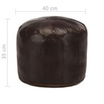vidaXL Pouf 40 x 35 cm Marron foncé Cuir véritable de chèvre