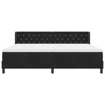 vidaXL Lit à ressorts avec matelas Noir 200 x 200 cm Polyester