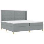 vidaXL Lit à Ressorts avec matelas Gris clair 200 x 200 cm tissu