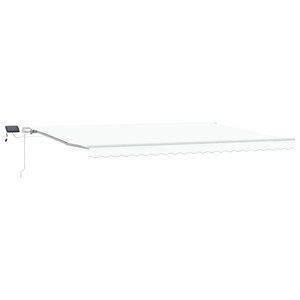 vidaXL Auvent Rétractable Blanc 500 × 350 cm Tissu et acier