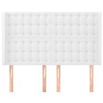 vidaXL Tête de lit avec oreilles Blanc 147x16x118/128 cm Similicuir