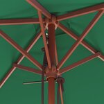 vidaXL Parasol d'extérieur avec mât en bois 150x200 cm vert