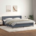 vidaXL Sommier à lattes de lit et matelas gris foncé 180x220cm velours