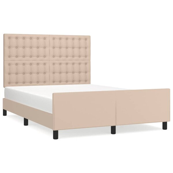 vidaXL Cadre de lit sans matelas cappuccino 140x190 cm similicuir