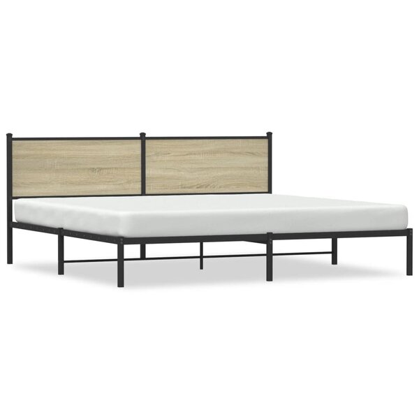 vidaXL Cadre de lit en métal sans matelas chêne sonoma 200x200 cm