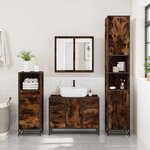 vidaXL Ensemble de meubles de salle de bain 3 Pièces Chêne fumé