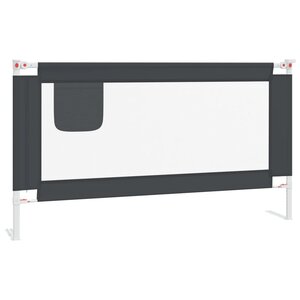 vidaXL Barrière de sécurité de lit d'enfant Gris foncé 150x25 cm Tissu