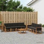 vidaXL Ensemble de canapés d'extérieur 9 pc Naturel et noir