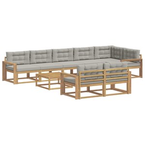 vidaXL Ensemble de canapés d'extérieur 9 pc Blanc et gris clair