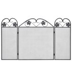 vidaXL Écran de cheminée 3 panneaux Fer Noir