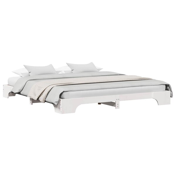 vidaXL Cadre de lit Blanc 180 x 200 cm Pin massif