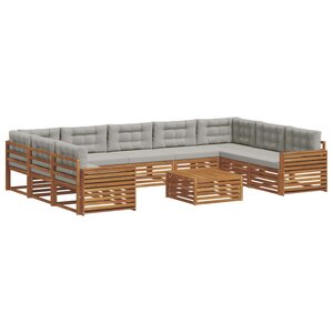 vidaXL Ensemble de canapés d'extérieur 10 pc Gris Naturel et Clair