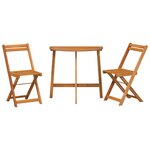vidaXL Ensemble Bistro Pliant 3 Pièces en Bois d'Acacia Massif