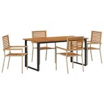 vidaXL Ensemble de salle à manger pour jardin 5 Pièces Beige