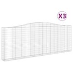 vidaXL Paniers à gabions arqués 3 Pièces 400x30x140/160 cm Fer galvanisé