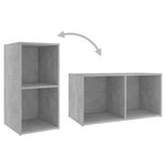 vidaXL Meuble TV gris béton 72x35x36 5 cm bois d’ingénierie