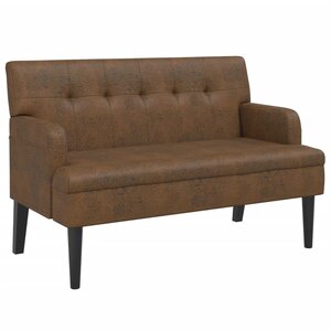 vidaXL Banc avec dossier marron 112x65 5x75 cm similicuir daim