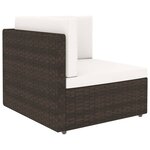 vidaXL Salon de jardin 6 Pièces avec coussins Marron Résine tressée