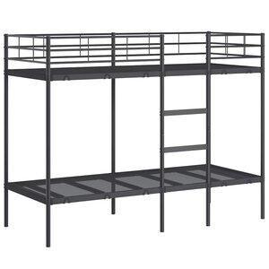 vidaXL Lit superposé sans matelas noir 75x190 cm acier