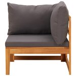 Salon de jardin meuble d'extérieur ensemble de mobilier 5 pièces avec coussins gris foncé bois d'acacia 02_0016394