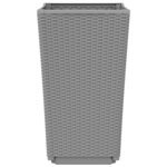 vidaXL Jardinières 2 Pièces gris clair 32 5x32 5x57 cm polypropylène