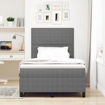 vidaXL Lit avec sommier à ressort avec matelas Gris clair Petit double Tissu en velours côtelé