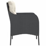 vidaXL Chaises de jardin avec coussins lot de 2 noir résine tressée