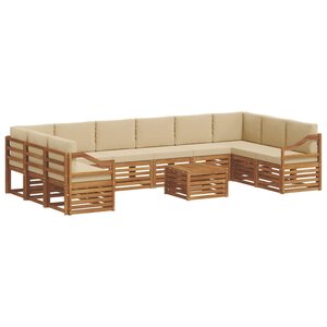 vidaXL Ensemble de canapés d'extérieur 11 pc Naturel et Beige