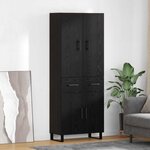 vidaXL Haut Armoire 2 Pièces Chêne noir Bois Aggloméré et Verre