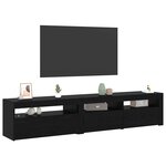 vidaXL Meuble TV 2 Pièces Chêne noir 195 x 35 x 40 cm Bois d'ingénierie