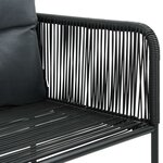 vidaXL Ensemble à manger de jardin 5 Pièces PVC résine tressée noir