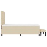 vidaXL Lit à ressorts avec tête de lit Crème 90 x 200 cm tissu