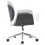 Chaise fauteuil siège pivotante de bureau informatique étude tissu gris 02_0024136