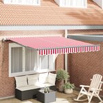 vidaXL Auvent rétractable automatique rouge et blanc 300x250 cm