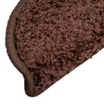 vidaXL Tapis d'escalier 10 pièces 56 x 17 x 3 cm Marron Demi-rond