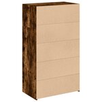 vidaXL Buffet haut chêne fumé 70x41x124 cm bois d'ingénierie
