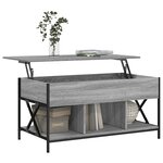 vidaXL Table basse sonoma gris 100x55x50 cm bois d'ingénierie et métal