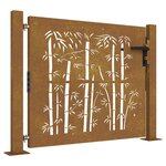 vidaXL Portail de jardin 105x80 cm acier corten design de bambou