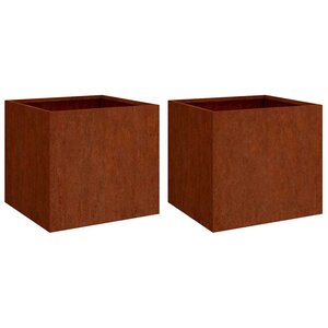 vidaXL Jardinières 2 Pièces 42x40x39 cm acier corten