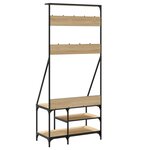 vidaXL Porte-vêtements et rangement des chaussures chêne sonoma